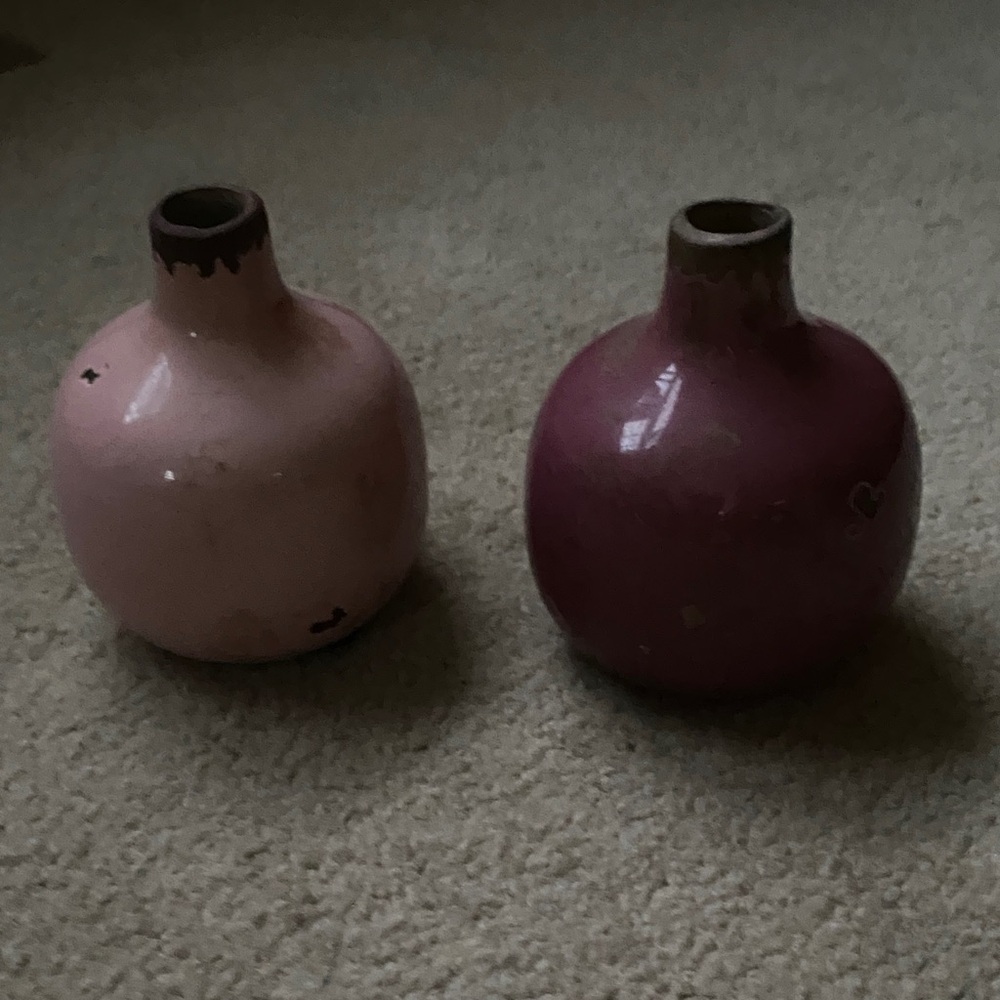 Elegant Pink and Purple Ceramic Vases
